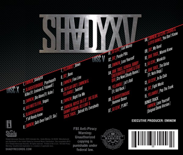 На новом альбоме Эминема "Shady XV" будет трек, записанный совместно со Скайлар Грей и Йелавульфом (Yelawolf), под названием "Twisted".